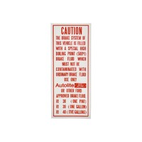 Ford Falcon XW XY/Fairlane ZC ZD Brake Fluid Autolite Decal