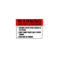 Ford Falcon XA XB XC XD XE ZF-ZK FC FD Shock Tower Battery Warning Decal