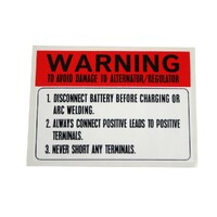 Ford Falcon XA XB XC XD XE ZF-ZK FC FD Shock Tower Battery Warning Decal