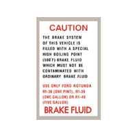 Brake Fluid Decal for Ford Falcon XR XT GT/Fairlane ZA
