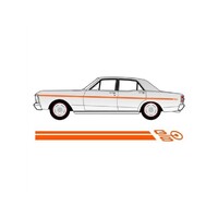 Ford Falcon XW XY GS Sedan Decal Stripe Kit - Orange Non Reflective