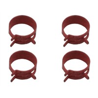 4 Piece Hose Clamp Kit - Spring Steel (11/16" Red)