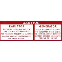 Radiator & Generator Decal for Holden HD HR HK HT HG LC GTR XU1