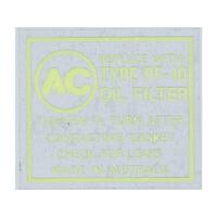 Pf10 Ac Oil Filter Yellow On Black Decal for Holden Vehicles