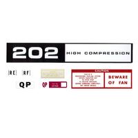 Engine Bay Decal Kit for Holden HQ 202 High Compression