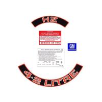 Engine Decal Kit for Holden HZ'4.2 Litre" Red