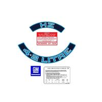 Engine Decal Kit - Blue for Holden HZ 4.2 Litre