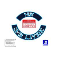 Engine Decal Kit - Blue for Holden HZ 3.3 Litre
