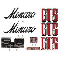 Badge Kit for Holden HJ Monaro GTS 308 - Black Letters