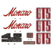 Badge Kit for Holden HJ Monaro GTS 253 - Red Letters