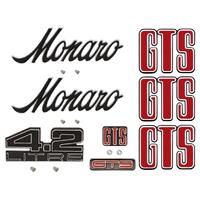 Badge Kit for Holden HJ Monaro GTS 253 - Black Letters