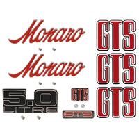 Badge Kit for Holden HJ Monaro GTS 308 - Red Letters