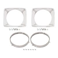 Headlight Rim Kit - Inner/Outer/Left/Right for Holden HJ HX HZ Belmont kingswood - Anodised