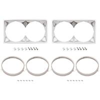 Headlight Rim Kit - Inner/Outer/Left/Right for Holden HJ HX HZ Premier Silver