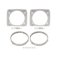 Headlight Rim Kit - Inner/Outer/Left/Right for Holden HJ HX HZ Belmont Kingswood - Silver