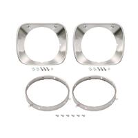 Headlight Rim Kit - Inner/Outer/Left/Right for Holden HJ HX HZ Tonner - Anodised