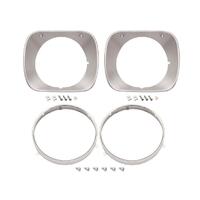 Headlight Rim Kit - Inner/Outer/Left/Right for Holden HQ All Single Silver