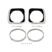 Headlight Rim Kit - Inner/Outer/Left/Right for Holden LJ Torana Black