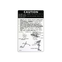 Jack Usage Decal Kit for Holden LX Sedan
