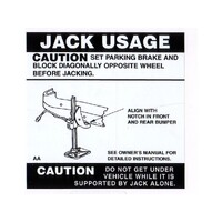 Ford Falcon XA Falcon Jack Usage Decal