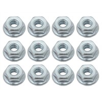 Universal Serrated Flange Zinc Nut Kit (3/16" - 24 x 3/8" Hex 1/2")