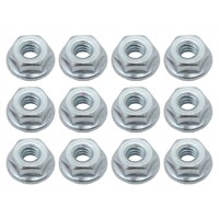 Universal Serrated Flange Zinc Nut Kit (3/16" - 24 x 3/8" Hex 1/2")