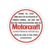Oil Cap "Motorcraft" Decal for Decal ford Fairlane XA/Fairlane ZF w/ Speedo In Miles