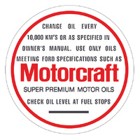 Oil Cap "Motorcraft" Decal for Decal for Ford Falcon XB/Fairlane ZG w/ Speedo In Kilometers