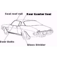 Glass Divider Seal for Chrylser VJ CJ VK CK CL Charger Coupe - Right
