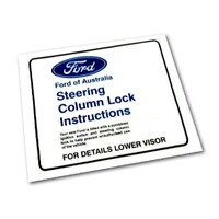 Ford Falcon XA XB Instruction Steering Colum Lock Visor Sleeve
