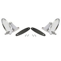 Chrome Round Exterior Door Mirror Kit - Left & Right