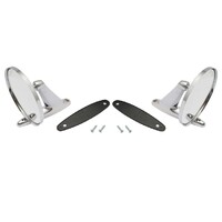 Chrome Round Exterior Door Mirror Kit - Left & Right