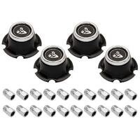 Wheel Centre Cap Kit With Nuts for Holden Late LJ Black Dot Nuts