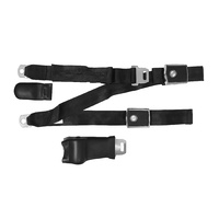 1968 - 1969 Mustang Concours 3 Point Deluxe Black Seat Belt with Lap Retractor