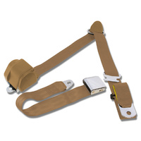 1964.5-73 Mustang 3-Point Seat Belt Pair- Parchment