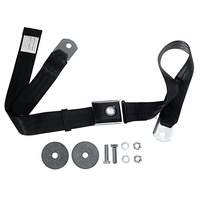 1964 - 1973 Mustang Push Button Seat Belt (Black) - 72" (Extra Long)