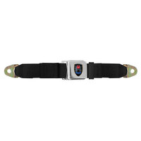 Chrome Lift Up Buckle Seat Belt, Front or Rear, Left or Right with VW Wolfsburg Logo - BLACK