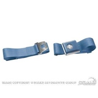 1964 - 1973 Mustang Push Button Seat Belt (Medium Blue)