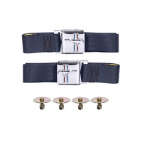 1964 - 1973 Mustang Seat Belt Set with Mustang Emblem - Pair (Dark Blue)