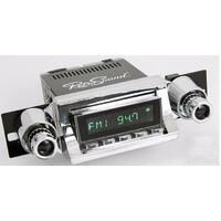 1957 Chevrolet Bel Air San Diego Radio - Black Face w/ Chrome Buttons, 51-74 Knob