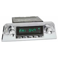 1961-63 Ford Thunderbird San Diego Radio - Black Face w/ Chrome Buttons, 04-74 Knob