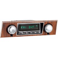 1967 - 1968 Chevrolet Camaro/Pontiac Firebird San Diego Retro Radio - All Chrome Face, Wood Grain Bezel