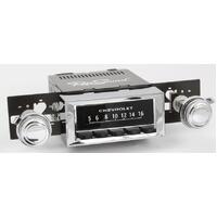 1968-79 Chevrolet Nova San Diego Radio - Chrome Face w/ Black Buttons, 03-73 Knob