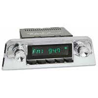 1961-63 Ford Thunderbird San Diego Radio - Chrome Face w/ Black Buttons, 04-74 Knob
