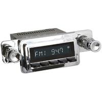 1964-1966 Ford Mustang Motor 6 San Diego Radio w/ Chrome with Black Buttons Face & 04-74 Knob