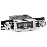 1967-1968 Ford Mustang Motor 6 San Diego Radio w/ Chrome with Black Buttons Face, Chrome Bezel & 07-77 Knob