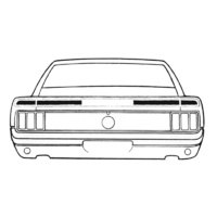 1970 Mustang Mach 1 Trunk Stripe Kit (Black)