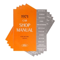 1971 Mustang Work Shop Manual Set - Last One - Missing Volume 1 & Faded Cover Vol 2