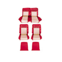 1964 - 1966 Mustang Coupe Pony Sport Seats (Bright Red/White)