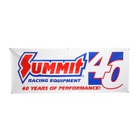 Summit Racing 40th Anniversary Banner 95" x 33" White